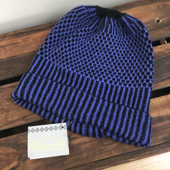 Classic Alpaca Accessories - NWT Purple and Blue 100% Baby Alpaca Hat